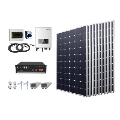 Sistem fotovoltaic autoconsum 3.1KW cu conectare la retea si baterii Litiu - Featured image